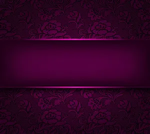 Purple Floral Background With A Ribbon Wallpaper