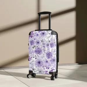 Purple Floral Print Luggage Wallpaper