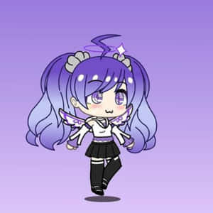 Purple Gacha Girl With Wings Wallpaper