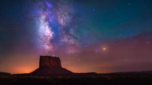 Purple Galaxy Arizona Desert Wallpaper