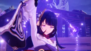 Purple Girl Inazuma Genshin Wallpaper