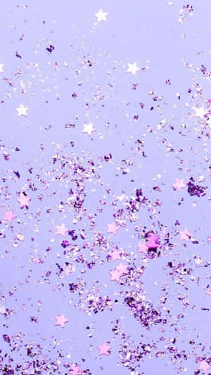 Purple Glitter Stars Background Wallpaper