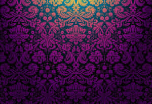 Purple Gothic Floral Pattern Art Wallpaper