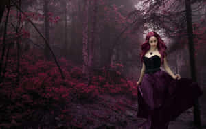 Purple Gothic Vampire Lady Wallpaper