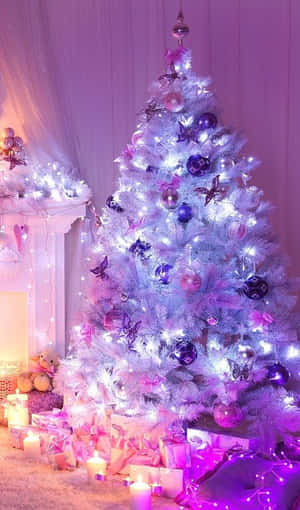 Purple Gradient Christmas Tree Wallpaper