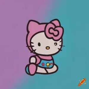 Purple Gradient Hello Kitty Wallpaper