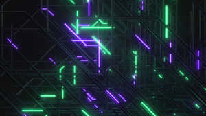 Purple Green Neon Lights Abstract Wallpaper