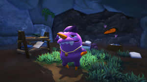 Purple Grumpus Character Wallpaper