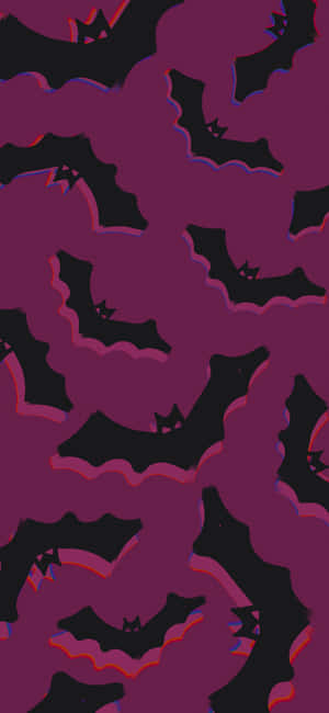 Purple Halloween Bats Pattern Wallpaper