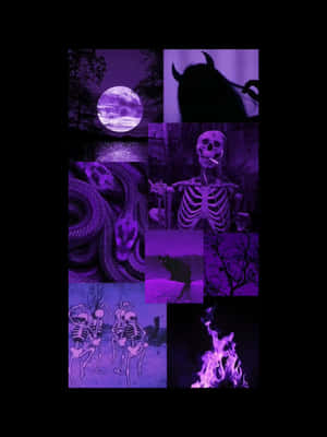 Purple Halloween Collage Wallpaper