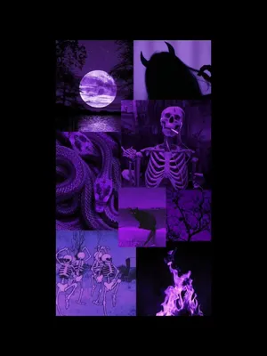 Purple Halloween Collage Wallpaper