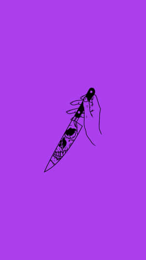 Purple Halloween Knife Art Wallpaper