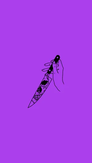 Purple Halloween Knife Art Wallpaper