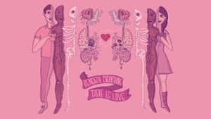 Purple Halloween Love Skeletons Wallpaper