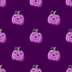 Purple Halloween Pumpkin Pattern Wallpaper