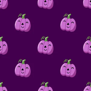 Purple Halloween Pumpkin Pattern Wallpaper