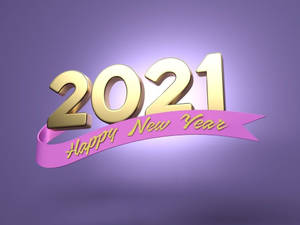 Purple Happy New Year 2021 Greeting Wallpaper
