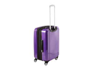 Purple Hardshell Suitcase Standing Wallpaper