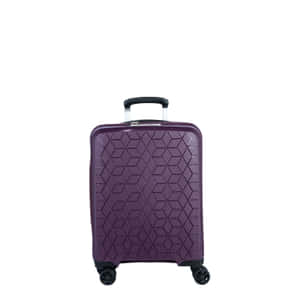 Purple Hardshell Suitcase Standing Wallpaper