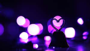 Purple Heart Bokeh Love Aesthetic Wallpaper