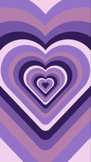 Purple Heart Concentric Abstract Wallpaper