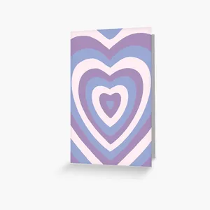 Purple Heart Concentric Pattern Card Wallpaper