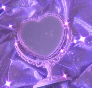 Purple Heart Mirror Glitter Sparkle Wallpaper