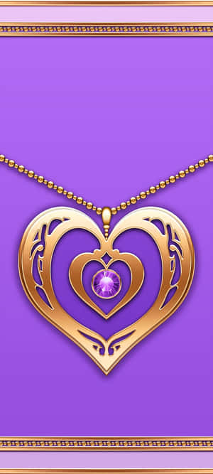 Purple Heart Pendant Gold Chain Jewelry Wallpaper