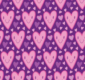 Purple Hearts Pattern Y2 K Aesthetic Wallpaper