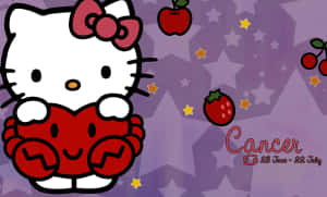 Purple Hello Kitty Cancer Zodiac Wallpaper