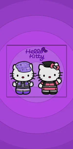 Purple Hello Kitty Friends Wallpaper