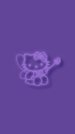 Purple Hello Kitty Neon Wallpaper Wallpaper