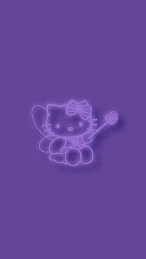 Purple Hello Kitty Neon Wallpaper Wallpaper