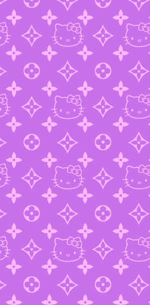 Purple Hello Kitty Pattern Wallpaper Wallpaper