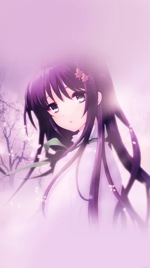 Purple Hued Anime Girl Wallpaper