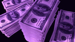 Purple Hued Stacksof Cash Wallpaper