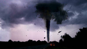 Purple Hued Tornado Storm Wallpaper