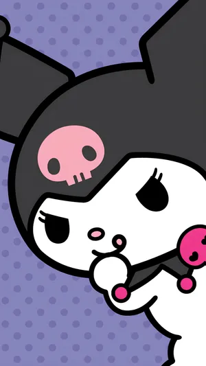 Purple Kuromi Cartoon Character Wallpaper