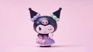 Purple Kuromi Figure Pink Background Wallpaper