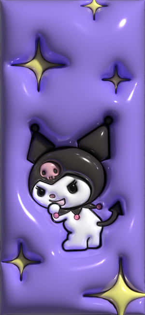 Purple Kuromi Stars Background Wallpaper