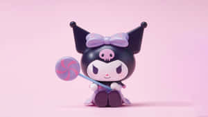 Purple Kuromi With Lollipop Wallpaper