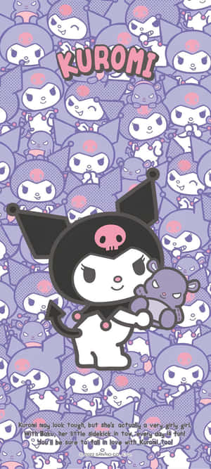 Purple Kuromiand Friends Pattern Wallpaper