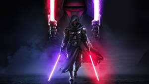 Purple Lightsaber Darth Revan Poster Wallpaper