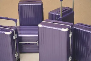Purple Luggage Set Display Wallpaper