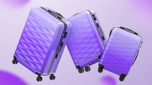 Purple Luggage Set Floating Wallpaper