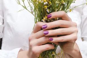 Purple Manicure Floral Embrace Wallpaper