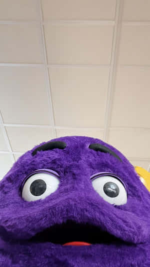 Purple_ Mascot_ Grimacing_ Upward_ View.jpg Wallpaper