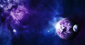 Purple Mercury In Space Wallpaper