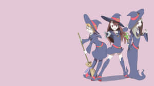 Purple Minimalist Aesthetic Little Witch Academia Wallpaper