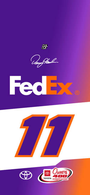 Purple Minimalist Denny Hamlin 11 Number Wallpaper